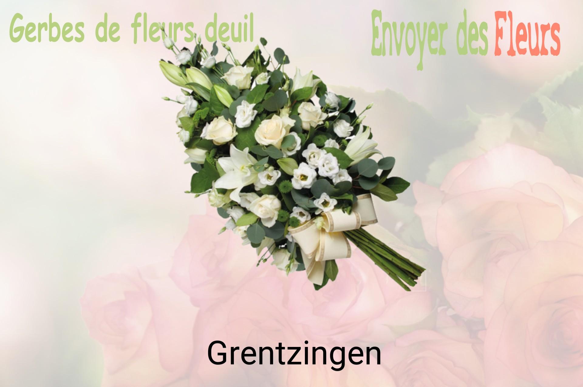 Gerbe de fleurs de deuil livrée à Grentzingen
